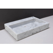 Forzalaqua Palermo wastafel 80.5x51.5x9cm Rechthoek 0 kraangaten Natuursteen Carrara gepolijst SW230738