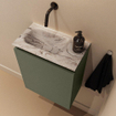 MONDIAZ TURE-DLUX 40cm toiletmeubel Army. EDEN wastafel Glace positie links. Zonder kraangat. SW1103148
