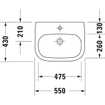 Duravit D Code Med wastafel 55x43cm zonder kraangat zonder overloop wit 0295818