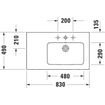 Duravit Me by starck meubelwastafel met 1 kraangat 83 x 49 cm wit SW228009