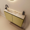 MONDIAZ TURE-DLUX 80cm toiletmeubel Oro. EDEN wastafel Frappe positie links. Met 1 kraangat. SW1102927