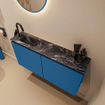 MONDIAZ TURE-DLUX 100cm toiletmeubel Jeans. EDEN wastafel Lava positie links. Met 1 kraangat. SW1103846