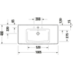 Duravit D-Neo wastafel met wondergliss 100.5x48x17cm 1 kraangat rechthoek Keramiek Wit SW640555