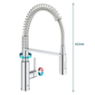 GROHE Get Keukenkraan - hoog - 2 straalsoorten - met profesionele handdouche - chroom SW206999