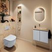 MONDIAZ TURE-DLUX 60cm toiletmeubel Clay. EDEN wastafel Frappe positie midden. Zonder kraangat. SW1102716