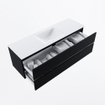MONDIAZ VICA 150cm badmeubel onderkast Urban 2 lades. Wastafel CLOUD midden 1 kraangat, kleur Talc. SW1381859