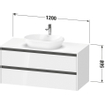 Duravit Ketho 2 wastafelonderbouwkast incl. consoleplaat met 2 laden 120x55x56.8cm met handgrepen antraciet grafiet mat SW772356