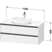 Duravit Ketho 2 wastafelonderbouwkast incl. consoleplaat met 2 laden 120x55x56.8cm met handgrepen antraciet wit mat SW771799