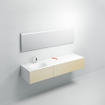 Clou Hammock wastafelblad 180x50.3cm enkele waskom links Aluite Wit mat SW108226