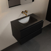 Mondiaz Aivy badmeubelset - 80x45x50cm - 0 kraangaten - 1 wasbak urban Solid surface - Midden - 2 lades - Zonder spiegel - MDF Urban SW892175