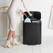 Brabantia Bo Pedaalemmer - 2x30 liter - 2 kunststof binnenemmers - matt black SW439184