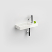 Clou Mini Wash Me fontein 45x19cm rechts zonder plug mineraalsteen Wit SW9306