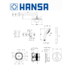 Hansa Hansabluebox showerset: inbouwkraan thermostaat m. afbouwdeel rond + hoofddouche rond met handdouche 3 st. + doucheslang 125cm chroom SW158918