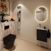 MONDIAZ TURE-DLUX 40cm toiletmeubel Urban. EDEN wastafel Glace positie links. Zonder kraangat. SW1103133