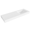 Mondiaz CLOUD Talc Vrijhangende wastafel - 140cm - wasbak rechts - rand 12cm - Solid surface Talc SW422768