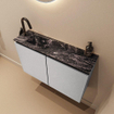 MONDIAZ TURE-DLUX 80cm toiletmeubel Plata. EDEN wastafel Lava positie links. Met 1 kraangat. SW1103973