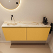 MONDIAZ TURE-DLUX 120cm toiletmeubel Ocher. EDEN wastafel Frappe positie links. Zonder kraangat. SW1102921