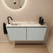 MONDIAZ TURE-DLUX 100cm toiletmeubel Greey. EDEN wastafel Glace positie links. Met 1 kraangat. SW1103319