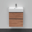 Duravit D-Neo wastafelonderkast 58.4x62.5x37.2cm 2 lades Noten Mat SW640791