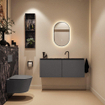 MONDIAZ TURE-DLUX 120cm toiletmeubel Dark Grey. EDEN wastafel Lava positie midden. Met 1 kraangat. SW1103817