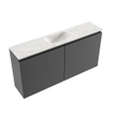 MONDIAZ TURE-DLUX 100cm toiletmeubel Dark Grey. EDEN wastafel Ostra positie midden. Met 1 kraangat. SW1104890