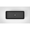 Arcqua Case waskom - 60x26cm - Rechthoek - Cast marble Zwart Mat SW767331