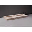 Forzalaqua Bellezza Doppio wastafel 160.5x51.9x9cm Rechthoek 0 kraangaten 2 wasbakken Natuursteen Travertin gezoet SW369878