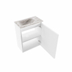 MONDIAZ TURE-DLUX 40cm toiletmeubel Talc. EDEN wastafel Glace positie links. Met 1 kraangat. SW1103081