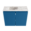 MONDIAZ TURE-DLUX 60cm toiletmeubel Jeans. EDEN wastafel Glace positie links. Met 1 kraangat. SW1103325