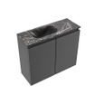 MONDIAZ TURE-DLUX 60cm toiletmeubel Dark Grey. EDEN wastafel Lava positie links. Zonder kraangat. SW1103780