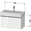 Duravit D-Neo wastafelonderkast 78.4x44x44.2cm 1 lade Eiken (zwart) Mat SW640851