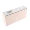 MONDIAZ TURE-DLUX 100cm toiletmeubel Rosee. EDEN wastafel Ostra positie links. Zonder kraangat. SW1105045
