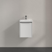 Villeroy & Boch Subway 3.0 wastafelonderkast 40x40x30cm met 1 linksdraaiende softclose deur met aluminium glanzende greep spaanplaat Brilliant white SW701602