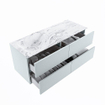 MONDIAZ VICA-DLUX Badkamermeubelset - 120cm - onderkast clay - 4 lades - inbouw wastafel cloud links - zonder kraangaten - 60cm hoge versie - glace SW1088249