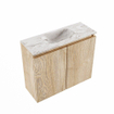 MONDIAZ TURE-DLUX 60cm toiletmeubel Washed Oak. EDEN wastafel Glace positie midden. Met 1 kraangat. SW1103588
