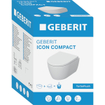 Geberit iCon Wandclosetset - 49x35cm - compact - diepspoel - rimless - TurboFlush - KeraTect - softclose en quickrelease zitting - glans wit SW1235364