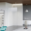 FugaFlow Eccelente Vetro inloopdouche badkamer - 30x200cm - ribbelglas - plafondarm - mat wit SW1124661