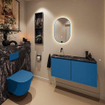 MONDIAZ TURE-DLUX 100cm toiletmeubel Jeans. EDEN wastafel Lava positie links. Zonder kraangat. SW1103862
