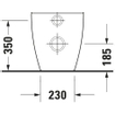 Duravit HappyD 2 closetpot diepspoel staand back to wall 36.5x57cm incl. bevestiging afvoer horizontaal m. WG wit SW54350