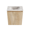 MONDIAZ TURE-DLUX 40cm toiletmeubel Washed Oak. EDEN wastafel Glace positie midden. Zonder kraangat. SW1103583