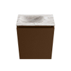 MONDIAZ TURE-DLUX 40cm toiletmeubel Rust. EDEN wastafel Glace positie links. Zonder kraangat. SW1103504