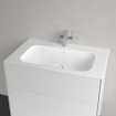 Villeroy & Boch Finion meubelwastafel 1 kraangat 80x50cm Ceramic+ met verdekte overloop stone white SW209573