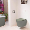 MONDIAZ LAVIE wandclosetpack - 36x53cm - diepspoel - rimless - Smoke (grijs) - softclose - quick-release - toiletzitting - Army (groen) SW1208579