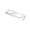 INK Smooth wastafel - 140x45x9cm - 2 wasbakken - 2 kraangaten - polystone wit mat SW798336