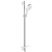 GROHE Rainshower Smartactive 150 Glijstangset - 90cm - ronde handdouche - 3 straalsoorten - gladde doucheslang - met zeepschaal - chroom/moon white SW472415