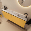MONDIAZ TURE-DLUX 120cm toiletmeubel Ocher. EDEN wastafel Glace positie rechts. Met 1 kraangat. SW1103420