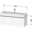 Duravit D-Neo wastafelonderkast 118.4x44x44.2cm 1 lade Betongrijs Mat SW640835