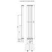 Plieger Cavallino Retto designradiator verticaal enkel middenaansluiting 1800x298mm 614W wit 7252958