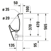 Duravit D-code urinoir toevoer boven met sifon en bevestiging wit 0315131