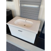 Duravit D code meubelwastafel 85x48 cm. 1x kr.gat m overloop wit Duravit XBase Wastafelonderkast 80x45.8x44.8cm 1 lade Standaard greep met softclose spaanplaat wit Mat OUTLET STORE21085